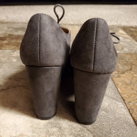 A.N.A. Lace Up Spectator Pumps Booties Womens 8.5 Faux Suede Brown - Picture 2 of 5